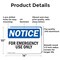 Signmission For Emergency Use Only, 14 in W x Rectangle, Aluminum OS-2PACK-NS-A-1014-L-12845 - alternate 2